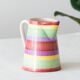 Multicolored striped ceramic jug "Happy Days"