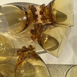9 glasses amber feet notched wheels