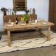 Solid oak extendable farmhouse table with 2 drawers.