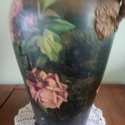 Double-handled vase with roses by Georges Weissenburger, École de Nancy.
