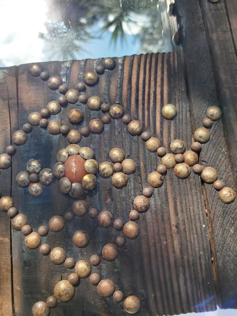 Ancient brutalist oriental wooden mirror 23x53cm