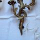 Pair of antique bronze wall lights, early 20th century