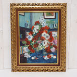 Table painting still life flowers