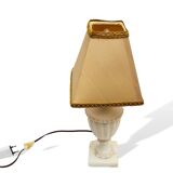 White marble amphora shaped table lamp