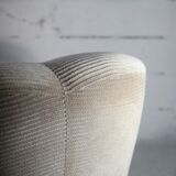 Pair of armchairs "space age". Beige corduroy velvet. France, circa 1970