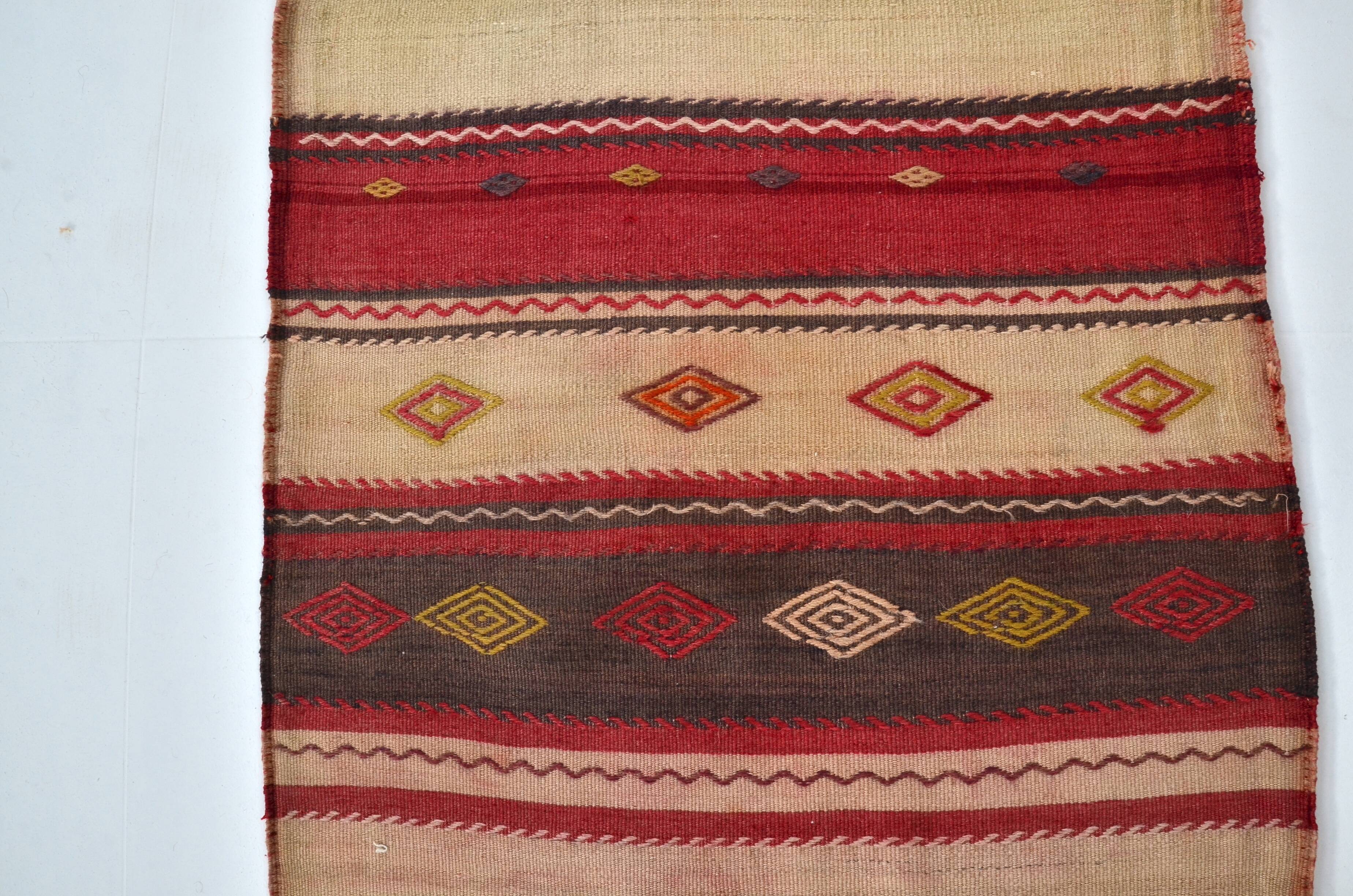 Neutral Vintage Kilim Runner sku 3065