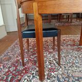 Scandinavian expandable vintage teak round table