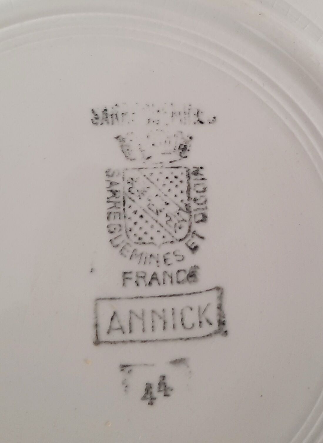 6 dessert or cheese plates in old earthenware Digoin Sarreguemines - Model Annick - Vintage