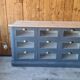cabinet with drawers grainetier patina gray and raw top