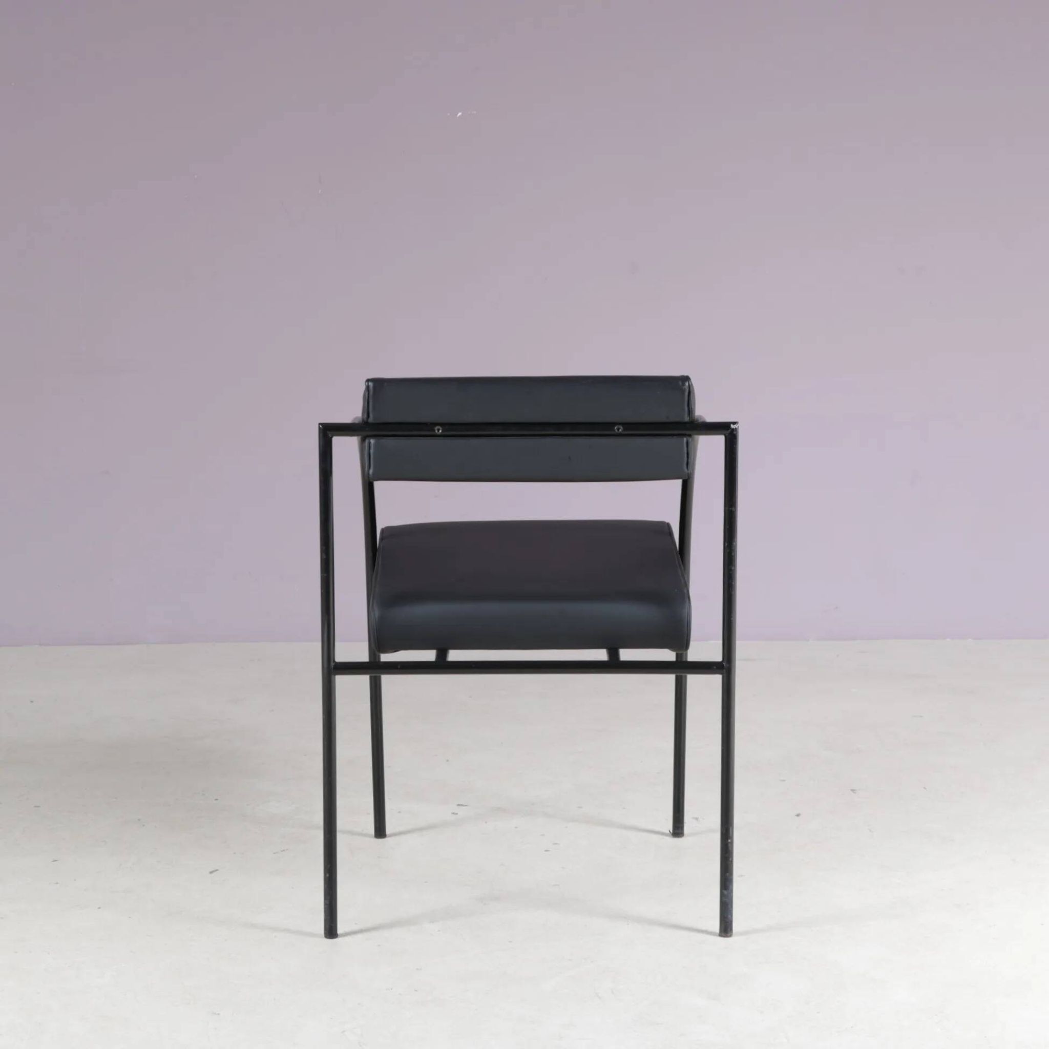 1980s “Tokio” dining table with six “Vienna” chairs by Rodney Kinsman for Bieffeplast, Italy