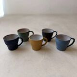 Set of five mugs from a 1960s Scandinavian studio.