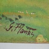 Georges Planes (1897-1977) Valley Landscape, Riverbank (double-sided)