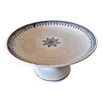 Compotier Saint Amand en terre de fer bleue, service Primax, début 1900