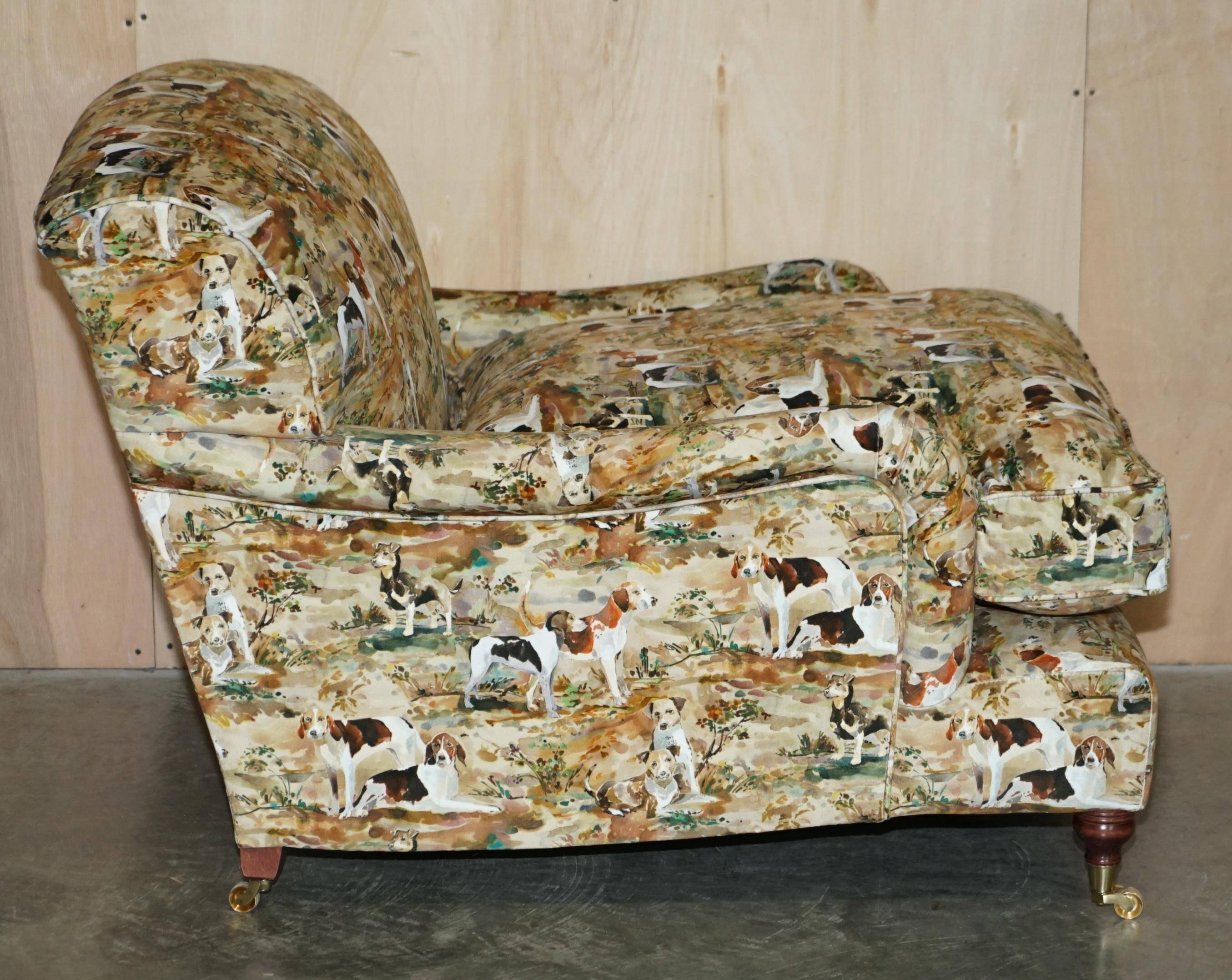 Pair of Howard Custom Love Seat Armchairs in Mulberry Silk Velvet