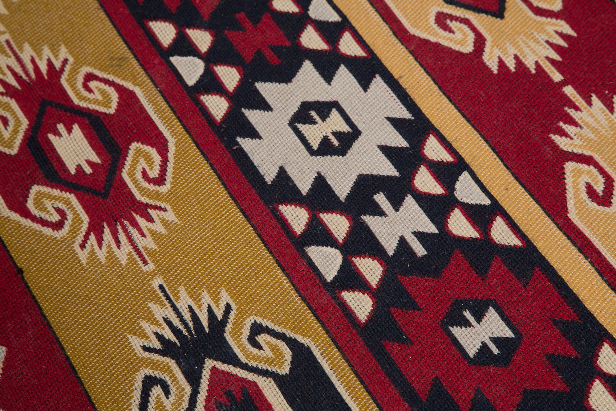 Mid-century Boho Wool Rug, 1960s