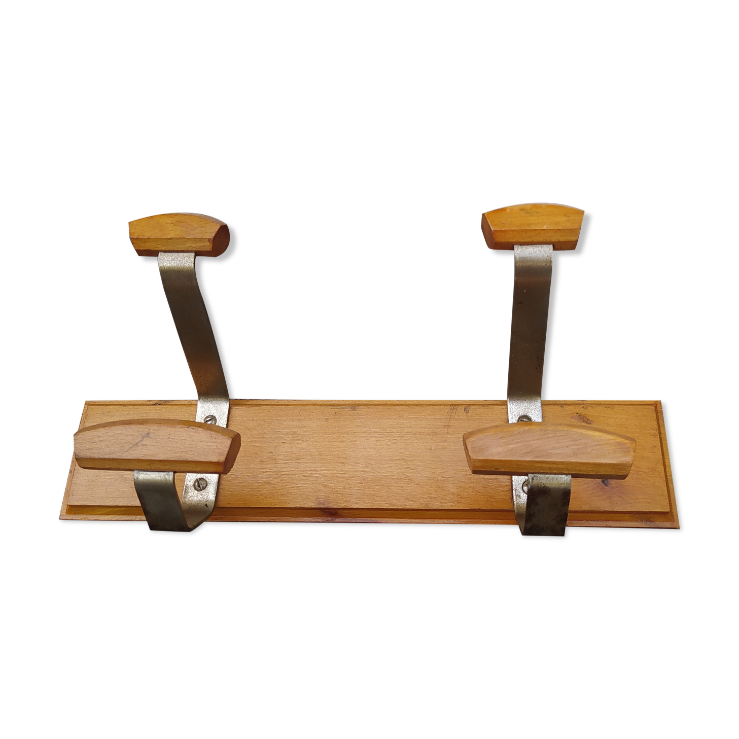 Vintage metal and wood coat hook