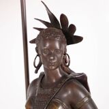 Pair of spelter lamps