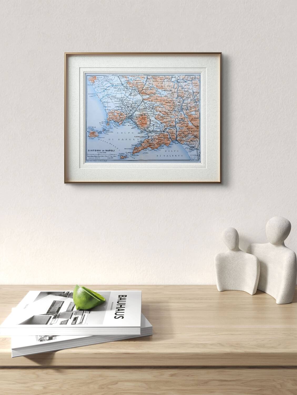 Printed in 1909, Bays of Naples and Salerno, Italy.