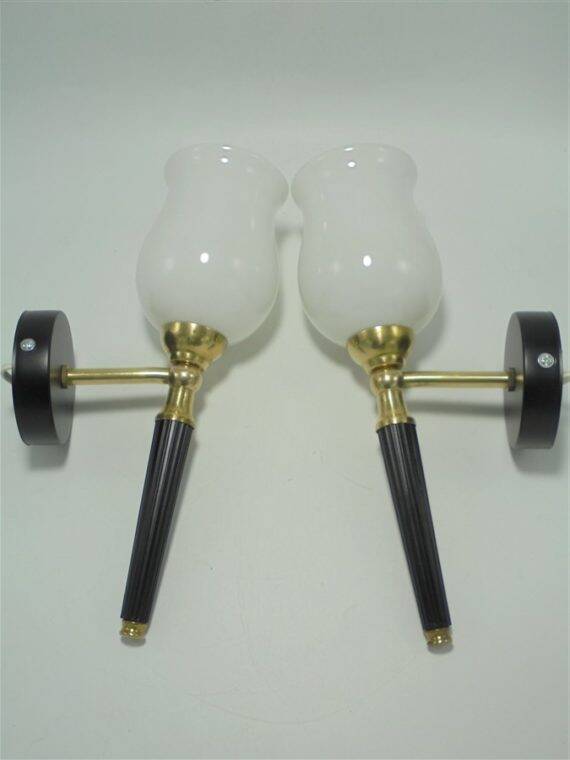 Pair of torch wall lights