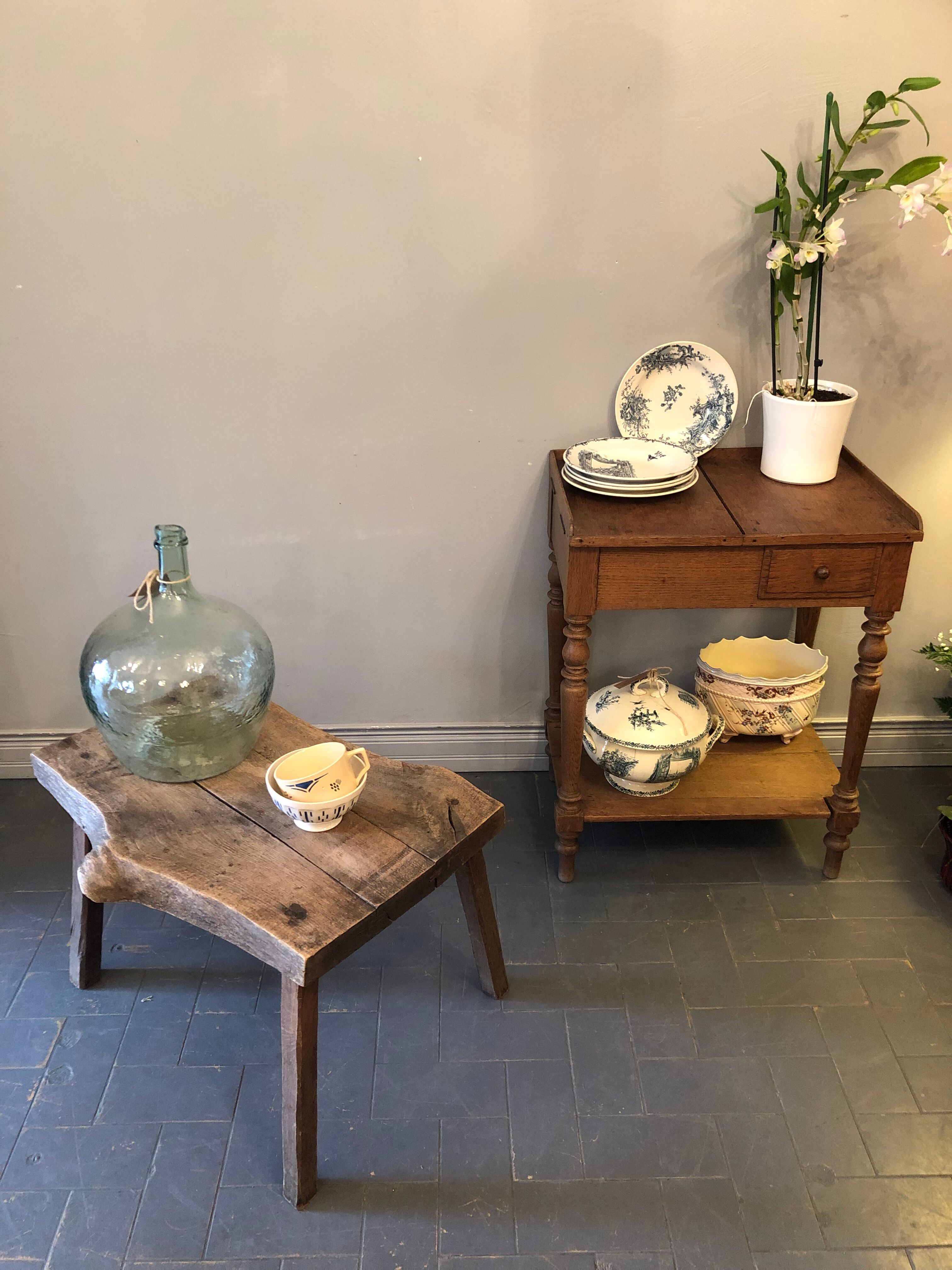 Brutalist oak coffee table