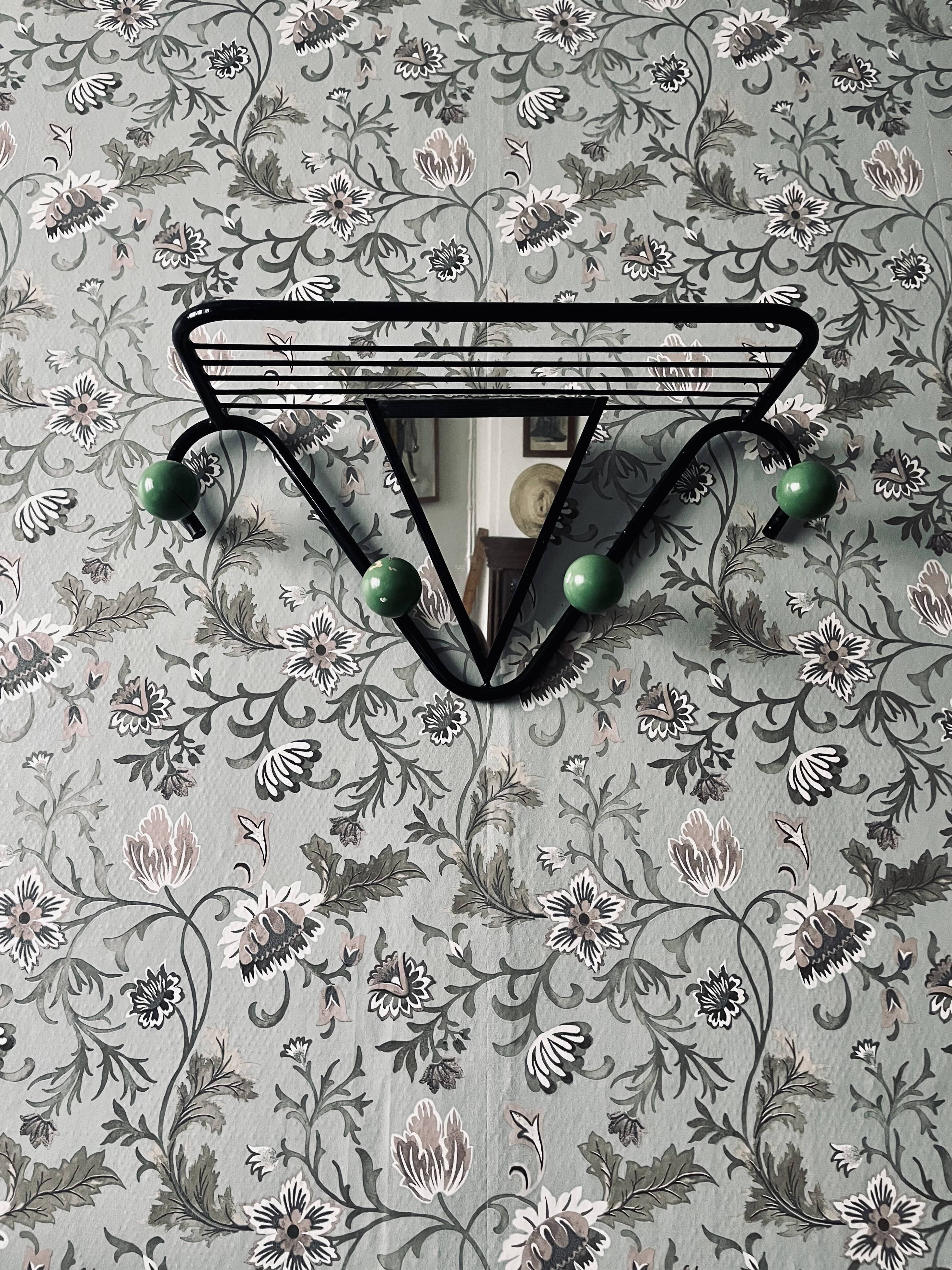 Portemanteaux métal avec miroir