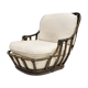 Fauteuil en rotin & laine vintage