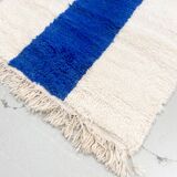 Beni Ouarain Moroccan Berber rug with majorelle blue patterns 1.55x0.96m