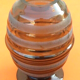 Vase design bobine style art déco verre teinté poli dépoli