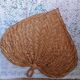 Heart fan in vintage woven palm leaves