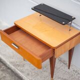 Vintage bedside table, wooden nightstand with shelf, side table, end table, 50's