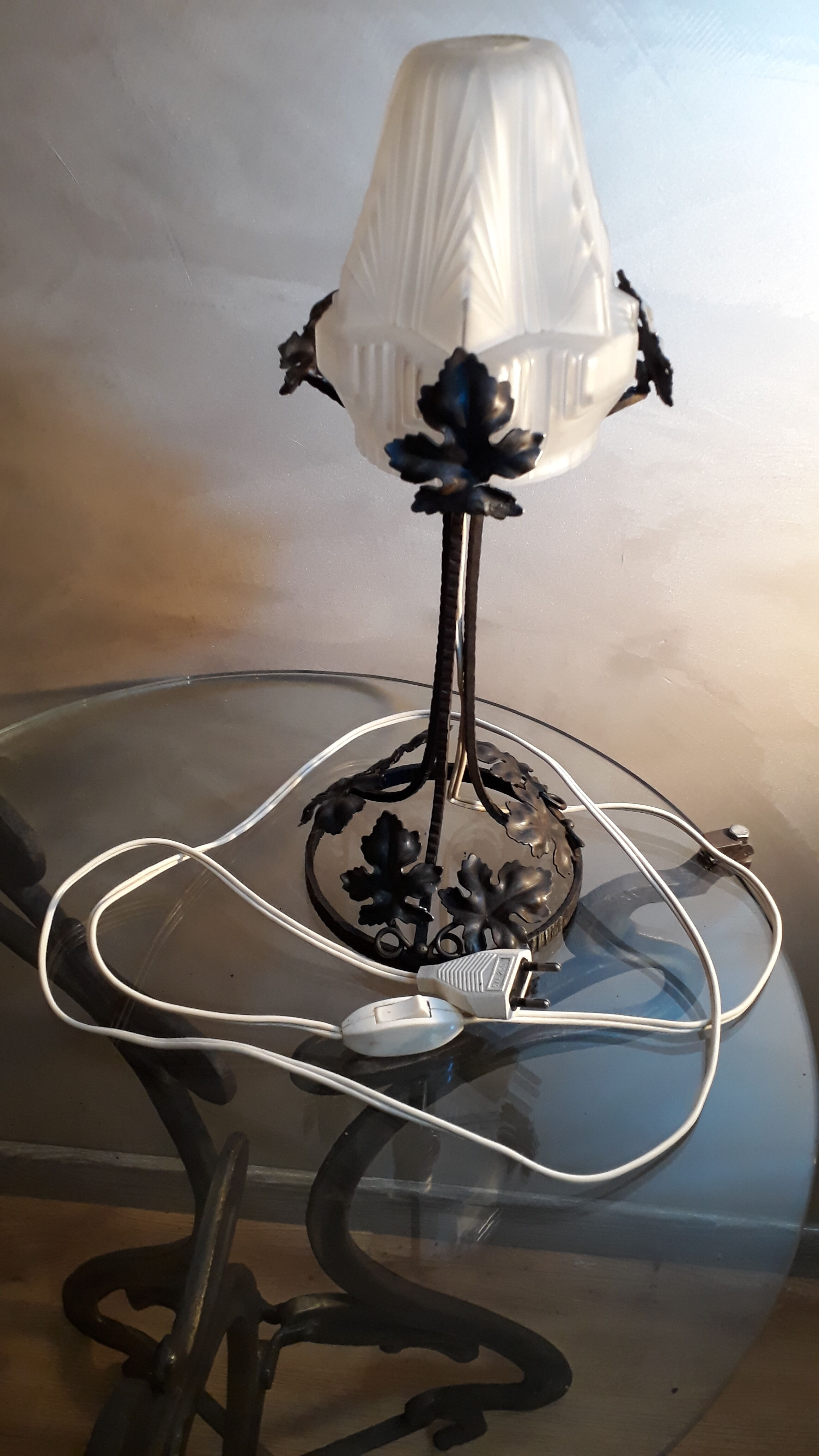 Steel lamp forged 1930