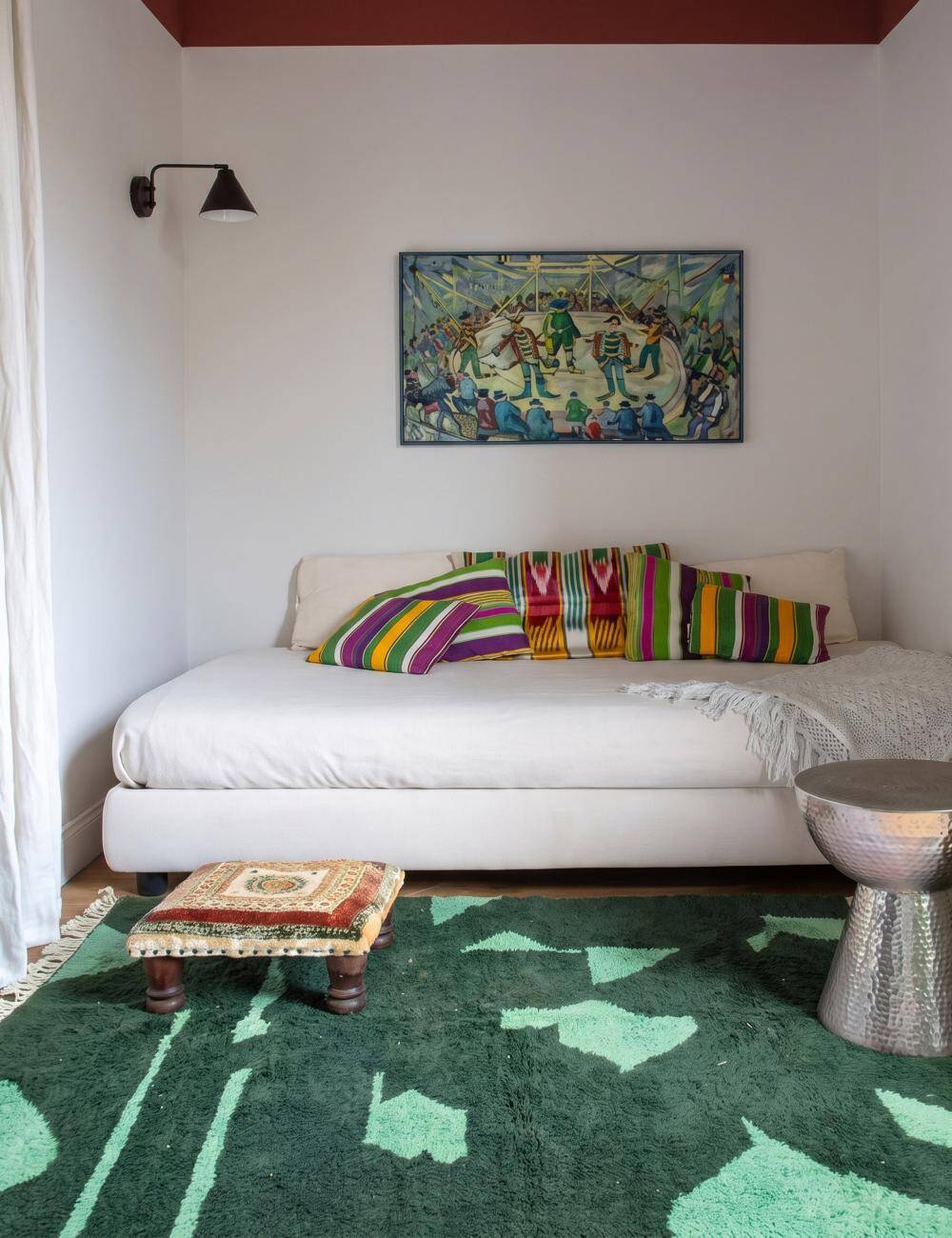 Contemporary Green Berber Rug - 300 x 246 cm