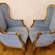 Paire De Fauteuils "Bergère" En Bois Doré de Style Louis XV