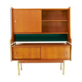Scandinavian sideboard in solid teak wood and brass, 1950s Swedish vintage