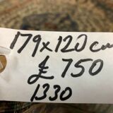 Distressed Turkish Rug 179x120 cm wool Vintage shabby Chic Tribal Blue, Beige