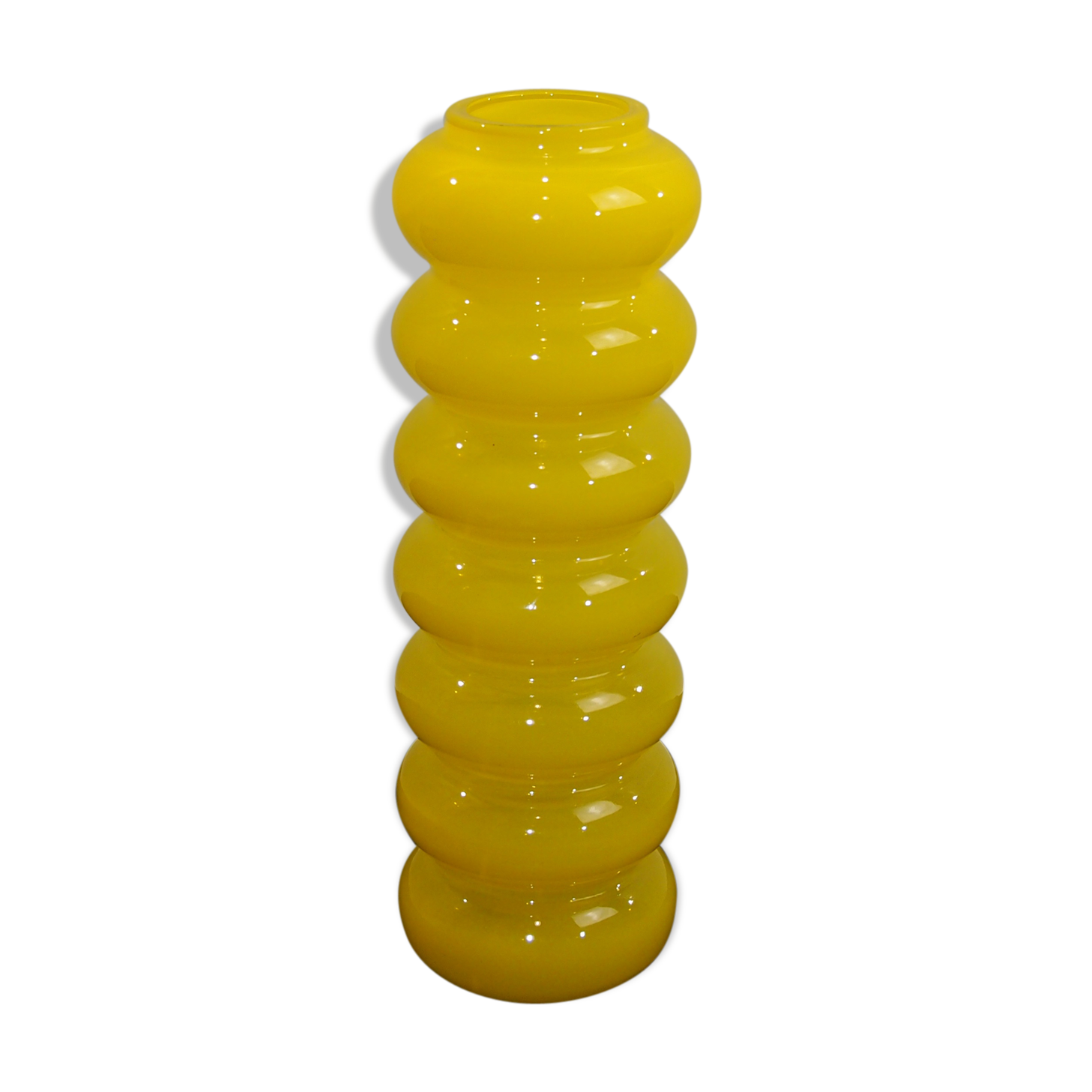 Yellow vintage opaline vase