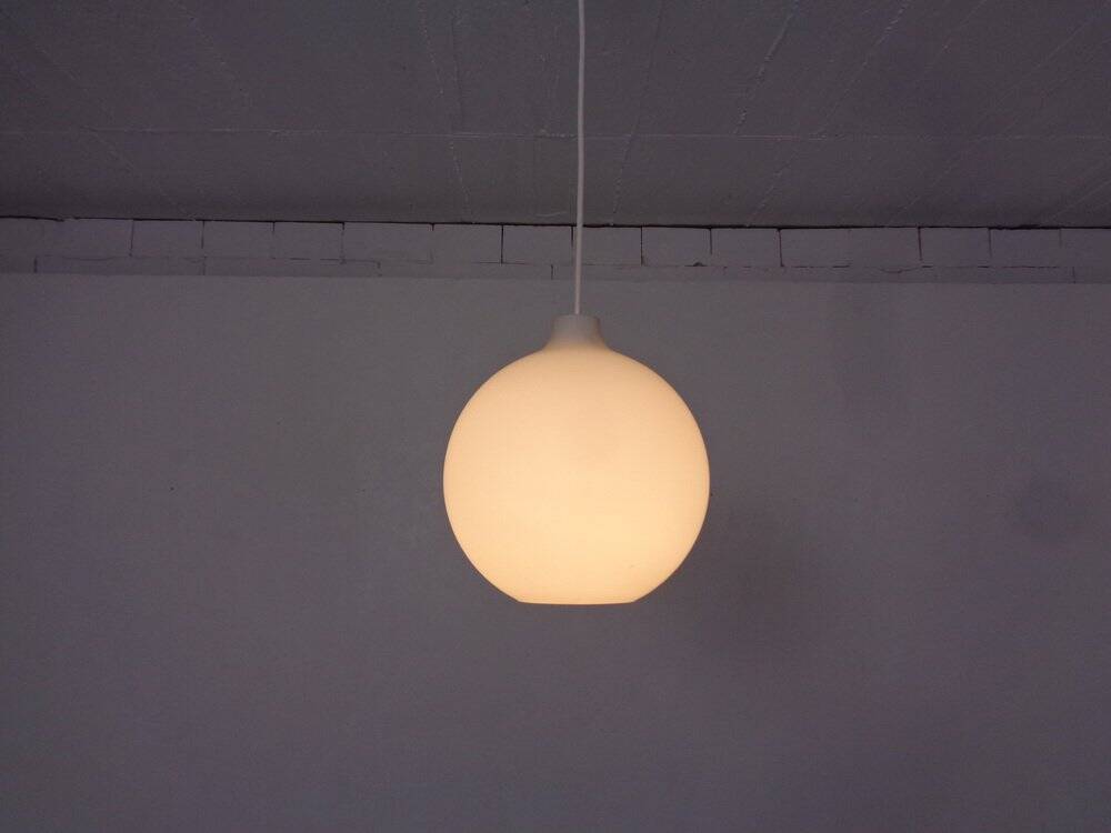 Opaline Glass Satellite Pendant Lamps by Vilhelm Wohlert for Louis Poulsen, 1960s, Set of 2