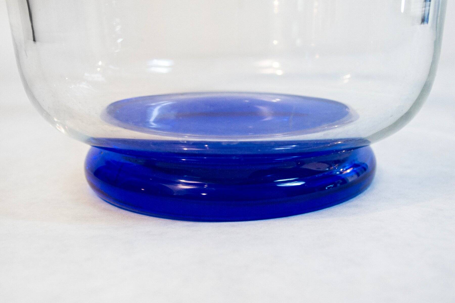Vintage blue Murano glass vase by Vistosi, Italy, 1970s