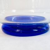 Vintage blue Murano glass vase by Vistosi, Italy, 1970s