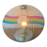 Toffoli Lamp Multicolor Plastic 80´s Disk Shape Pop Italy Disco Series
