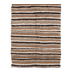Striped Brown & Beige Vintage Kilim Rug, 133x170Cm