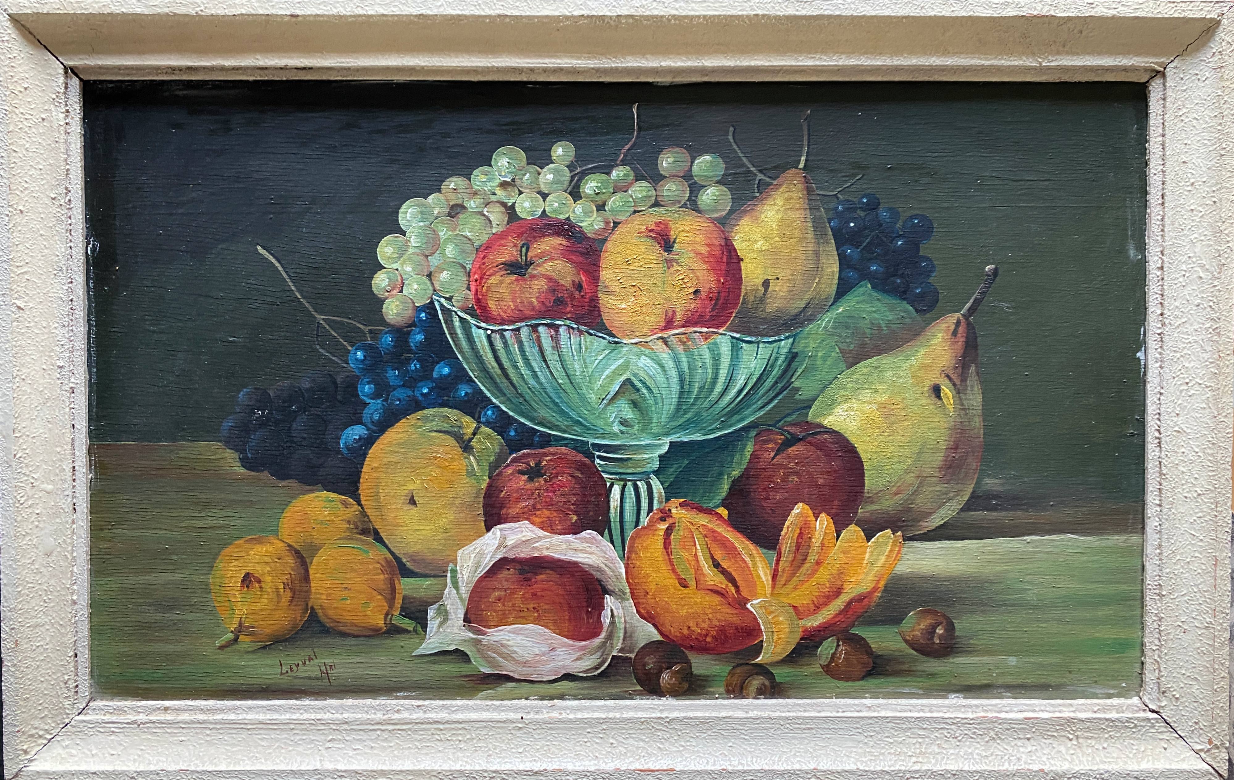 Hsp painting "still life with fruit" signed leyval early xx°