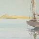 Oil Painting on Hardboard “Trawler and Tuna Boats”, signed G.Lhermitte – Mid 20th century