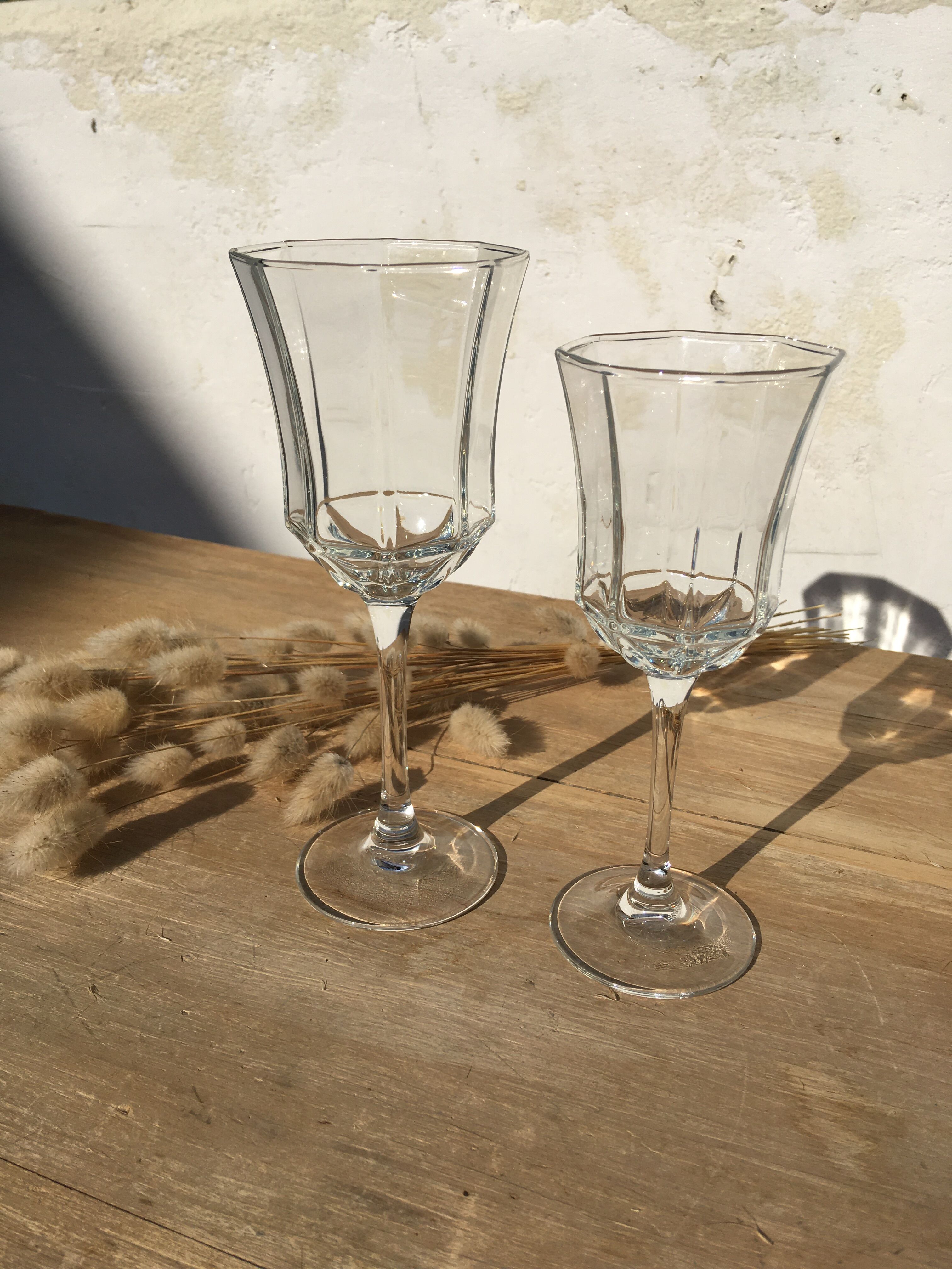 Set of 5 vintage walking glasses