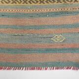 Tapis Kilim fait main rouge clair bleu 5x7 158x247 cm