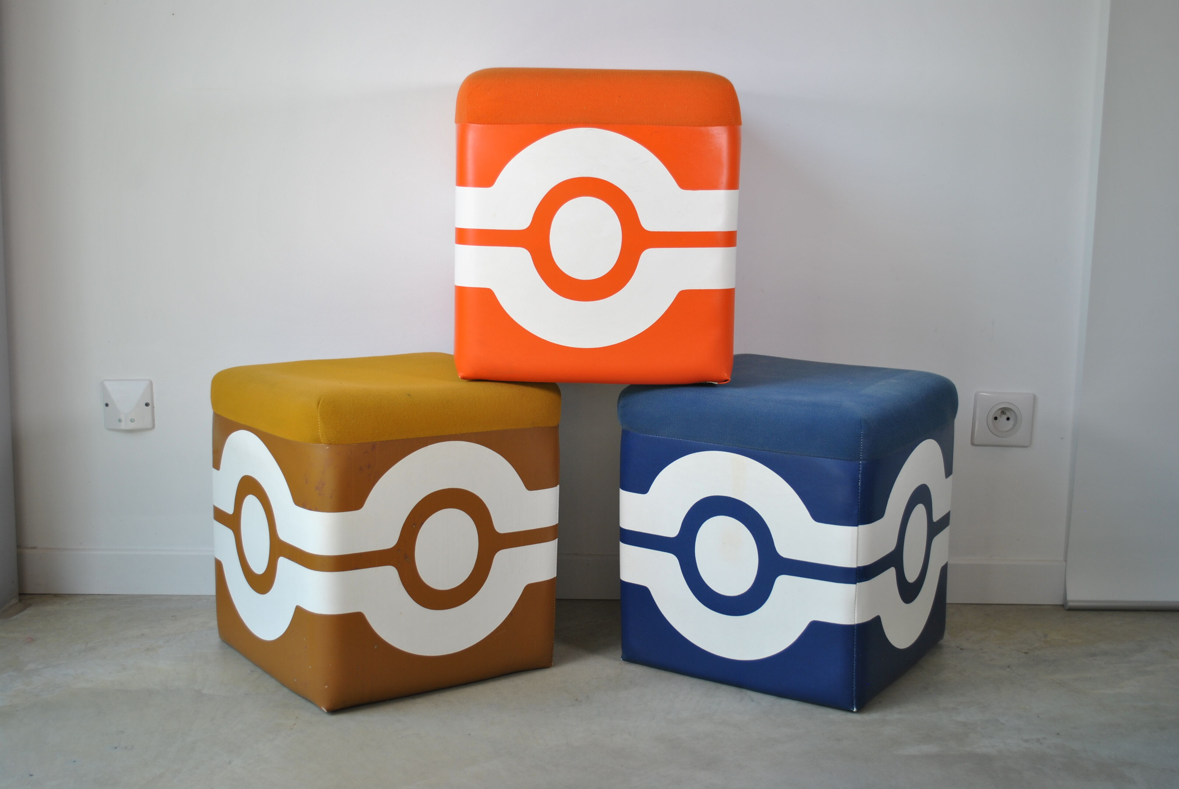 Poufs vintage année 80