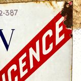 Old enamelled plate license IV