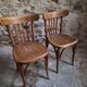 Set of 4 antique French bistro chairs by Mahieu & Guillaume, circa 1930.