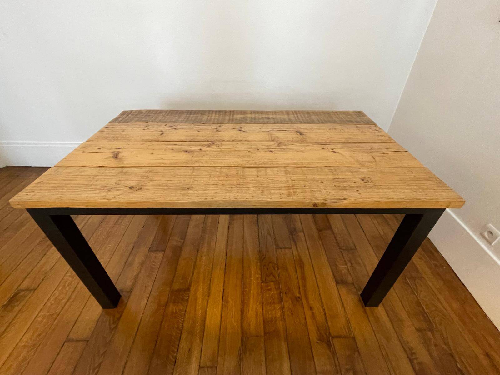 Industrial oak wood table