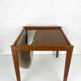 Danish teak side table with magazine rack, 1960s